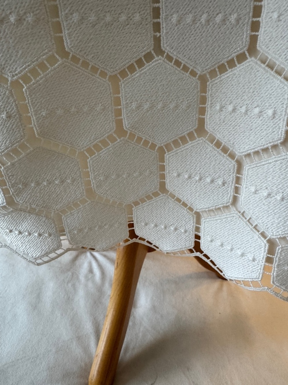 Talbots Cream Crochet Hexagon Lace Blouse - Picture 3 of 12